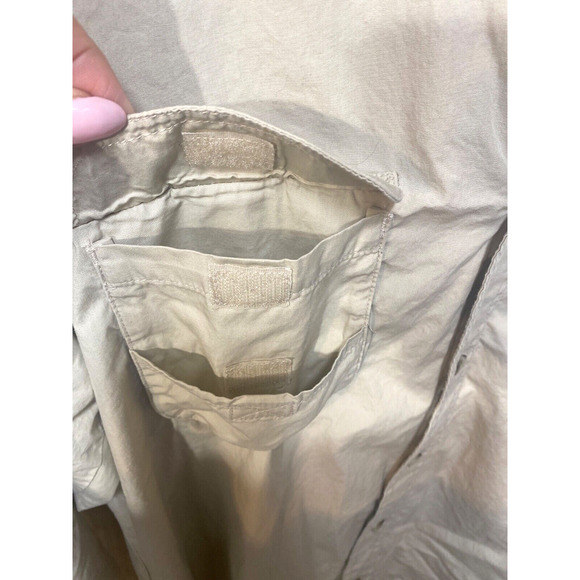 Cabela's Men's Long Sleeve Fishing Hiking Button Up Vented M Solid Tan - Picture 5 of 11